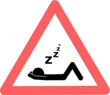 Señal advertencia persona durmiendo